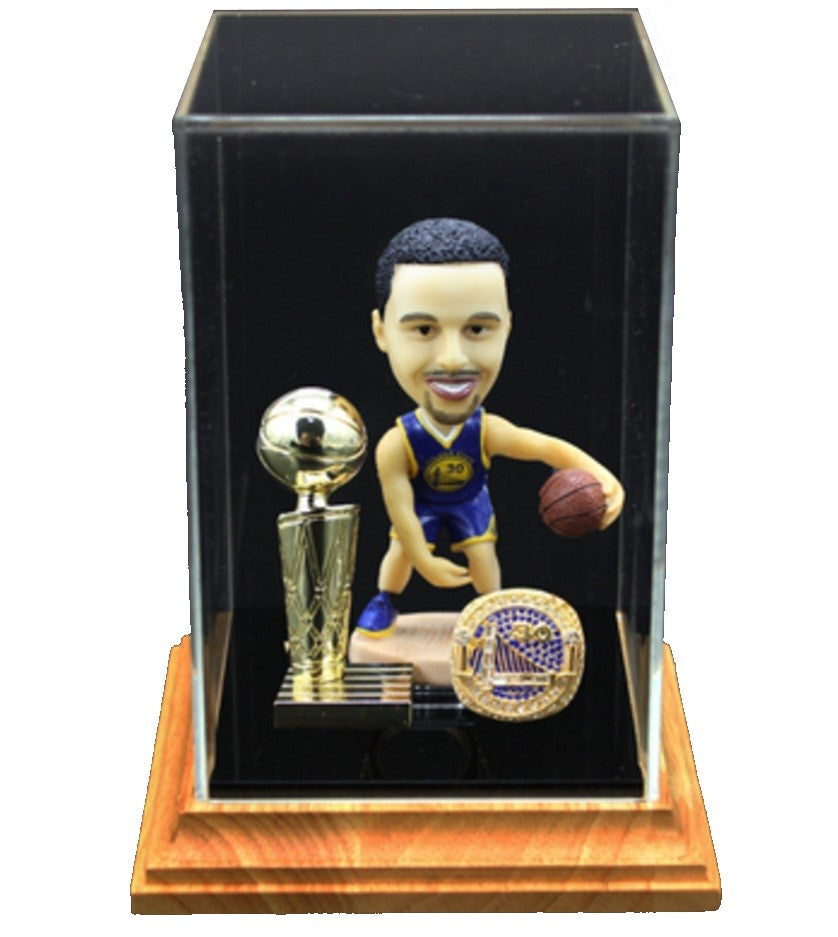 Steph Curry, Golden State Warriors Championship Ring and Statue.