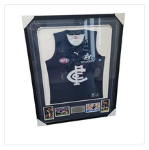 Load image into Gallery viewer, Jacob Weitering Signed and Framed Carlton Jumper
