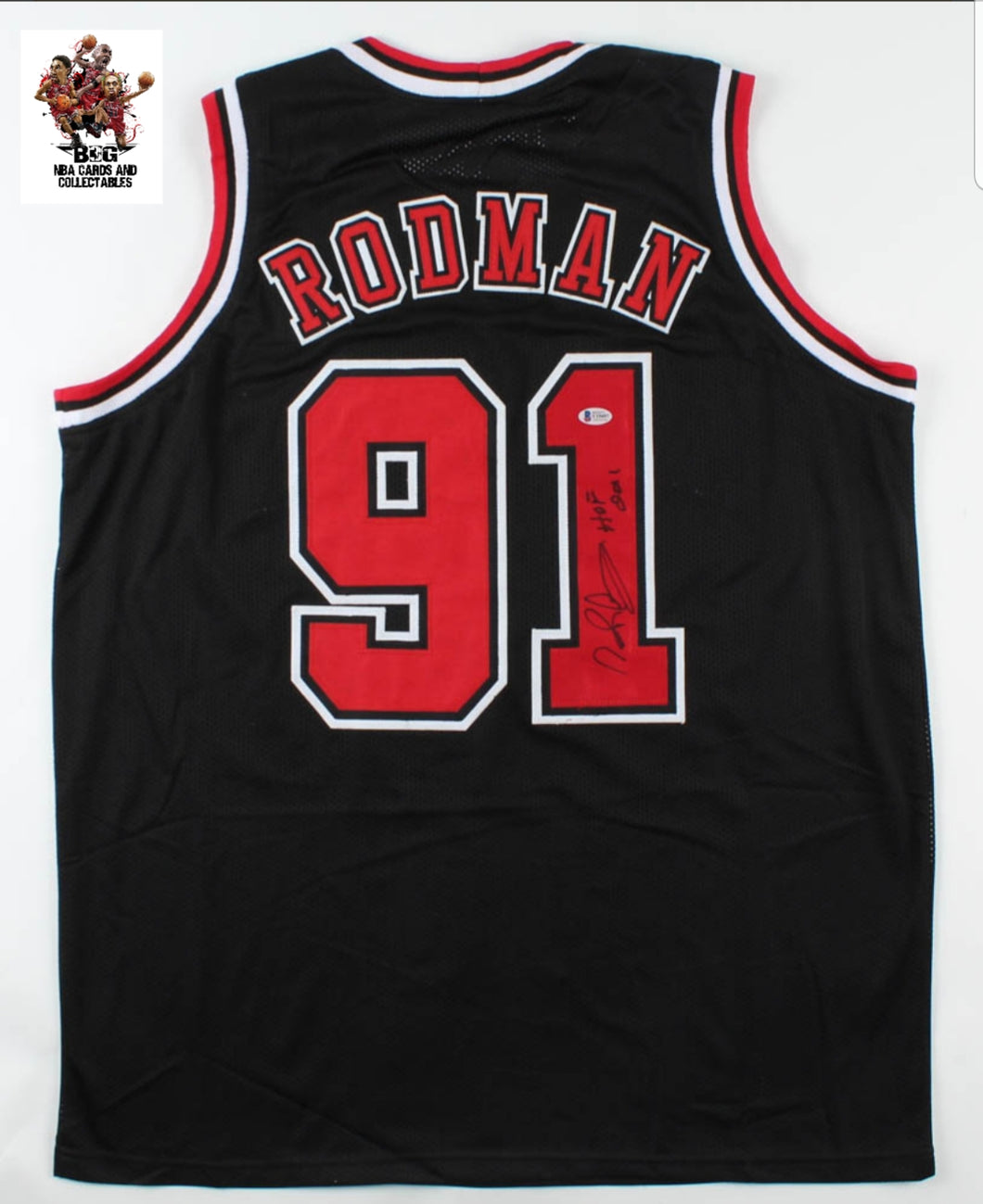 Chicago Bulls Dennis Rodman Autographed White Jersey 5x Champs