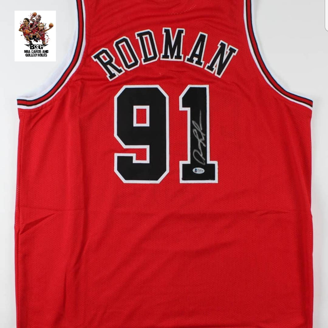 Dennis Rodman Autographed Chicago Bulls Home Jersey with COA