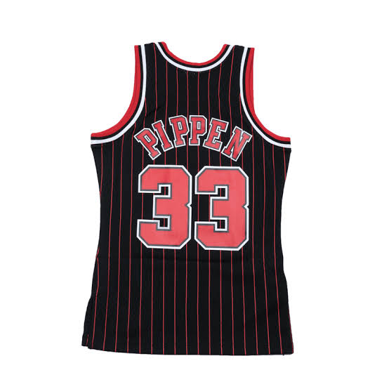Scottie Pippen Jersey BLK PIN STRIPE No.33